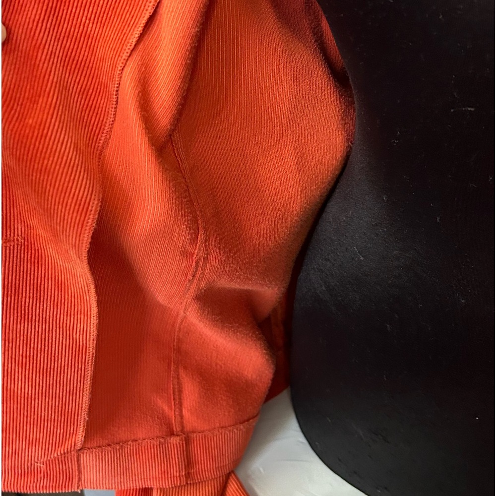 Requirements Blazer Womens XL Bright Orange Corduroy Long Sleeve Jacket Bold - Picture 8 of 11
